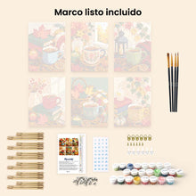Cargar imagen en el visor de la galería, Mini Pintar por números 15x20cm (6 piezas) - Temporada de especias de calabaza