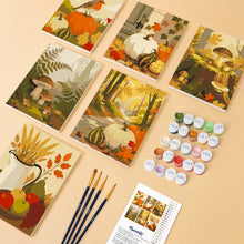 Cargar imagen en el visor de la galería, Mini Pintar por números 15x20cm (6 piezas) - Sendero de la cosecha del bosque