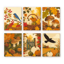 Cargar imagen en el visor de la galería, Mini Pintar por números 15x20cm (6 piezas) - Cosecha silvestre de otoño Figured'Art