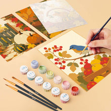 Cargar imagen en el visor de la galería, Mini Pintar por números 15x20cm (6 piezas) - Cosecha silvestre de otoño