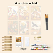 Cargar imagen en el visor de la galería, Mini Pintar por números 15x20cm (6 piezas) - Cosecha silvestre de otoño