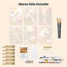 Cargar imagen en el visor de la galería, Mini Pintar por números 15x20cm (6 piezas) - Cosecha del bosque