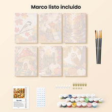 Cargar imagen en el visor de la galería, Mini Pintar por números 15x20cm (6 piezas) - Cosecha del bosque