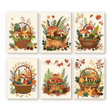Cargar imagen en el visor de la galería, Mini Pintar por números 15x20cm (6 piezas) - Cesta del bosque Figured'Art