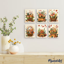 Cargar imagen en el visor de la galería, Mini Pintar por números 15x20cm (6 piezas) - Cesta del bosque