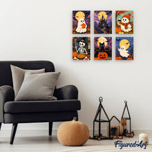 Cargar imagen en el visor de la galería, Mini Pintar por números 15x20cm (6 piezas) - Noches de otoño encantadas