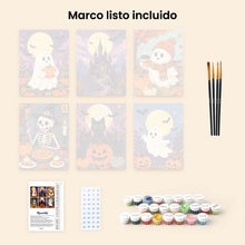 Cargar imagen en el visor de la galería, Mini Pintar por números 15x20cm (6 piezas) - Noches de otoño encantadas