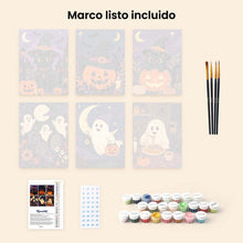 Cargar imagen en el visor de la galería, Mini Pintar por números 15x20cm (6 piezas) - Amigos de la temporada espeluznante