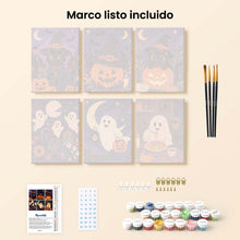 Cargar imagen en el visor de la galería, Mini Pintar por números 15x20cm (6 piezas) - Amigos de la temporada espeluznante