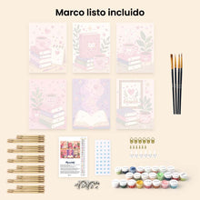 Cargar imagen en el visor de la galería, Mini Pintar por números 15x20cm (6 piezas) - Vibraciones de lectura mágica