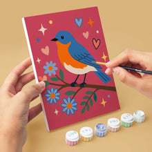 Cargar imagen en el visor de la galería, Mini Pintar por números 15x20cm (6 piezas) - Flores y canto de los pájaros