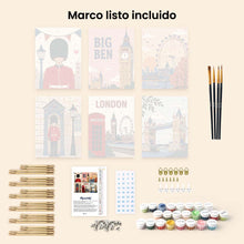 Cargar imagen en el visor de la galería, Mini Pintar por números 15x20cm (6 piezas) - Postales de Londres
