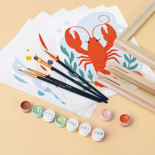 Cargar imagen en el visor de la galería, Mini Serie Pintar por números 15x20cm (6 piezas) - Colección Langosta Costera