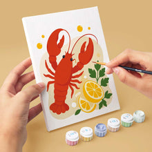 Cargar imagen en el visor de la galería, Mini Serie Pintar por números 15x20cm (6 piezas) - Colección Langosta Costera