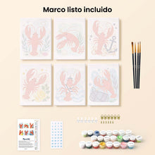 Cargar imagen en el visor de la galería, Mini Serie Pintar por números 15x20cm (6 piezas) - Colección Langosta Costera