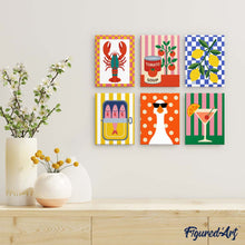 Cargar imagen en el visor de la galería, Mini Serie Pintar por números 15x20cm (6 piezas) - Despensa Pop Art