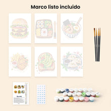 Cargar imagen en el visor de la galería, Mini Serie Pintar por números 15x20cm (6 piezas) - Set de Comida Deliciosa