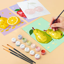 Cargar imagen en el visor de la galería, Mini Serie Pintar por números 15x20cm (6 piezas) - Colección Frutas Disco