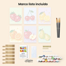 Cargar imagen en el visor de la galería, Mini Serie Pintar por números 15x20cm (6 piezas) - Colección Frutas Disco