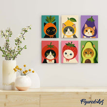 Cargar imagen en el visor de la galería, Mini Serie Pintar por números 15x20cm (6 piezas) - Cabezas de Jardín Vegetal