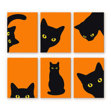 Cargar imagen en el visor de la galería, Mini Serie Pintar por números 15x20cm (6 piezas) - Gato Negro Escondite Figured'Art