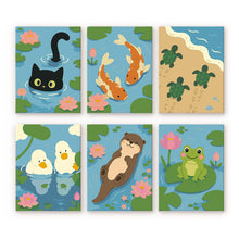 Cargar imagen en el visor de la galería, Mini Serie Pintar por números 15x20cm (6 piezas) - Vida en el Estanque Figured'Art