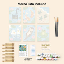Cargar imagen en el visor de la galería, Mini Serie Pintar por números 15x20cm (6 piezas) - Vida en el Estanque