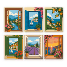 Cargar imagen en el visor de la galería, Mini Serie Pintar por números 15x20cm (6 piezas) - Vistas desde la Ventana Figured'Art