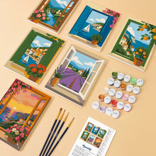 Cargar imagen en el visor de la galería, Mini Serie Pintar por números 15x20cm (6 piezas) - Vistas desde la Ventana