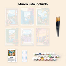 Cargar imagen en el visor de la galería, Mini Serie Pintar por números 15x20cm (6 piezas) - Vistas desde la Ventana