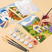 Cargar imagen en el visor de la galería, Mini Serie Pintar por números 15x20cm (6 piezas) - Vistas Mediterráneas