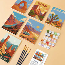 Cargar imagen en el visor de la galería, Mini Serie Pintar por números 15x20cm (6 piezas) - Parques Nacionales - Desierto del Suroeste