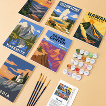 Cargar imagen en el visor de la galería, Mini Serie Pintar por números 15x20cm (6 piezas) - Parques Nacionales - América Icónica