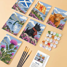 Cargar imagen en el visor de la galería, Mini Serie Pintar por números 15x20cm (6 piezas) - Colección de Iconos Escoceses