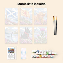 Cargar imagen en el visor de la galería, Mini Serie Pintar por números 15x20cm (6 piezas) - Colección de Iconos Escoceses