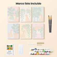 Cargar imagen en el visor de la galería, Mini Serie Pintar por números 15x20cm (6 piezas) - Gatos y Plantas de Interior