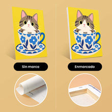 Cargar imagen en el visor de la galería, Mini Serie Pintar por números 15x20cm (6 piezas) - Gatos en Tazas de Té