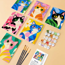 Cargar imagen en el visor de la galería, Mini Serie Pintar por números 15x20cm (6 piezas) - Gatos de Colores