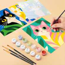 Cargar imagen en el visor de la galería, Mini Serie Pintar por números 15x20cm (6 piezas) - Gatos de Colores