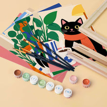 Cargar imagen en el visor de la galería, Mini Serie Pintar por números 15x20cm (6 piezas) - Momentos Acogedores con Gatos