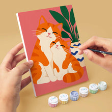 Cargar imagen en el visor de la galería, Mini Serie Pintar por números 15x20cm (6 piezas) - Momentos Acogedores con Gatos