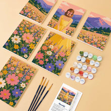 Cargar imagen en el visor de la galería, Mini Serie Pintar por números 15x20cm (6 piezas) - Pradera Soñada de Flores Silvestres