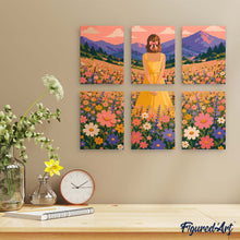 Cargar imagen en el visor de la galería, Mini Serie Pintar por números 15x20cm (6 piezas) - Pradera Soñada de Flores Silvestres