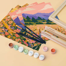 Cargar imagen en el visor de la galería, Mini Serie Pintar por números 15x20cm (6 piezas) - Pradera Soñada de Flores Silvestres