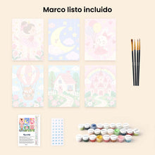 Cargar imagen en el visor de la galería, Mini Serie Pintar por números 15x20cm (6 piezas) - Casita de Cuento de Hadas