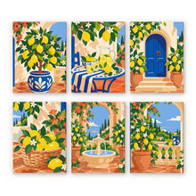 Cargar imagen en el visor de la galería, Mini Serie Pintar por números 15x20cm (6 piezas) - Jardín de Limoneros Italiano Figured'Art