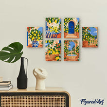 Cargar imagen en el visor de la galería, Mini Serie Pintar por números 15x20cm (6 piezas) - Jardín de Limoneros Italiano