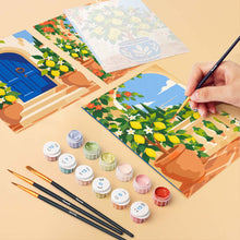 Cargar imagen en el visor de la galería, Mini Serie Pintar por números 15x20cm (6 piezas) - Jardín de Limoneros Italiano