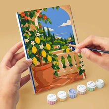 Cargar imagen en el visor de la galería, Mini Serie Pintar por números 15x20cm (6 piezas) - Jardín de Limoneros Italiano