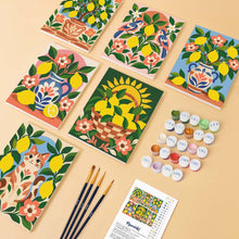 Cargar imagen en el visor de la galería, Mini Serie Pintar por números 15x20cm (6 piezas) - Arte Popular de Limones